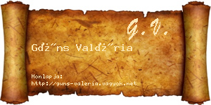 Güns Valéria névjegykártya